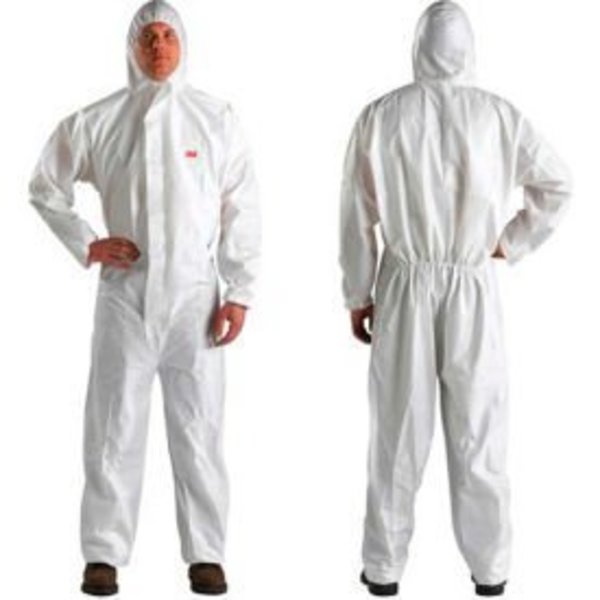 3M 3M„¢ Disposable Coverall, Elastic Wrists & Ankles, Hood, White, 2XL, 4510-XXL, 20/Case 7000089665